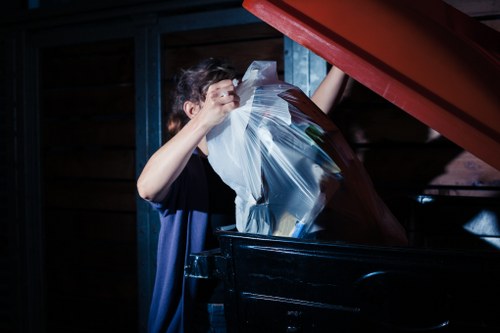 Homeowner preparing garage for clearance